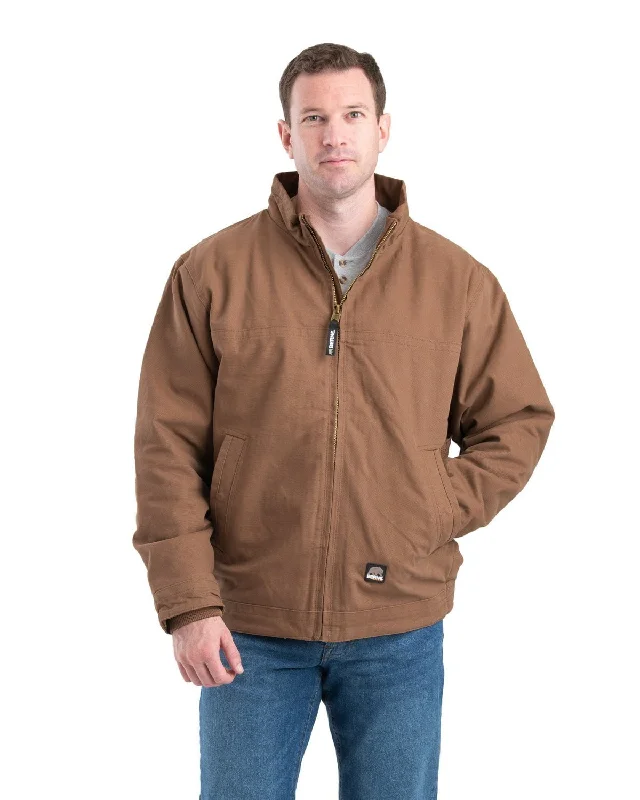 Bottom And Versatile Berne Mens Driftwood 100% Cotton Flagstone Flannel-Lined Duck Jacket