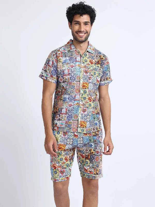 Stylish Comfort Portugal Theme Half Sleeve Co-Ords