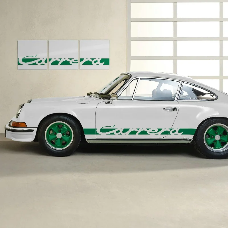 Girl Style Porsche Wall Mural (White/Green) - Carrera Color