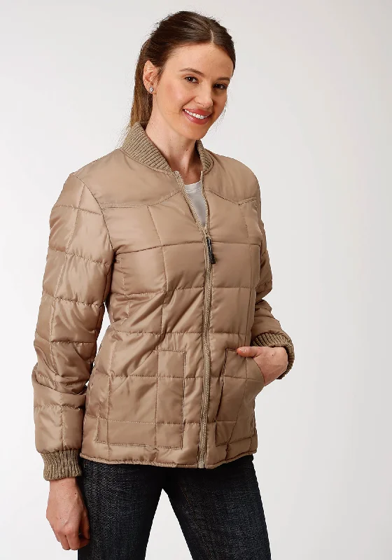 Trendy Items Roper Womens Khaki Polyester Quilted Insulated Jacket