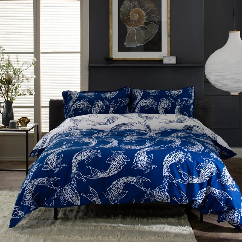 Classic Choice Deyongs Dancing Koi  Deluxe Thread Count Cotton Duvet Cover Set