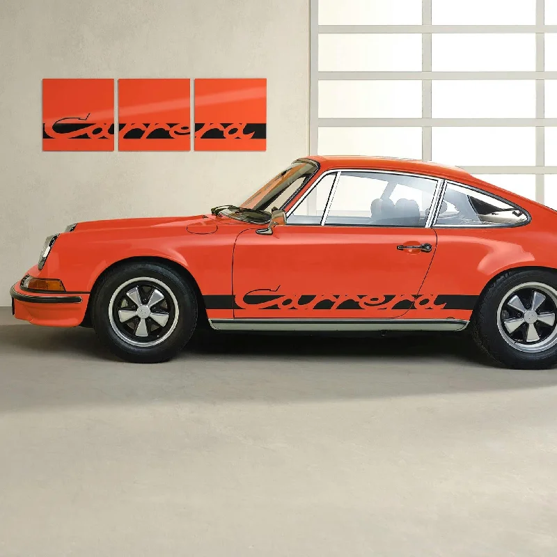 Minimalism Porsche Wall Mural (Orange/Black) - Carrera Color