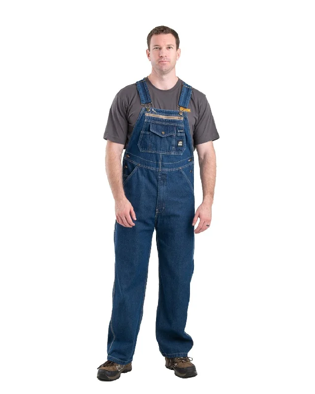 Elegant And Noble Berne Apparel Mens Heritage Denim Stone Wash Dark 100% Cotton Bib Overall