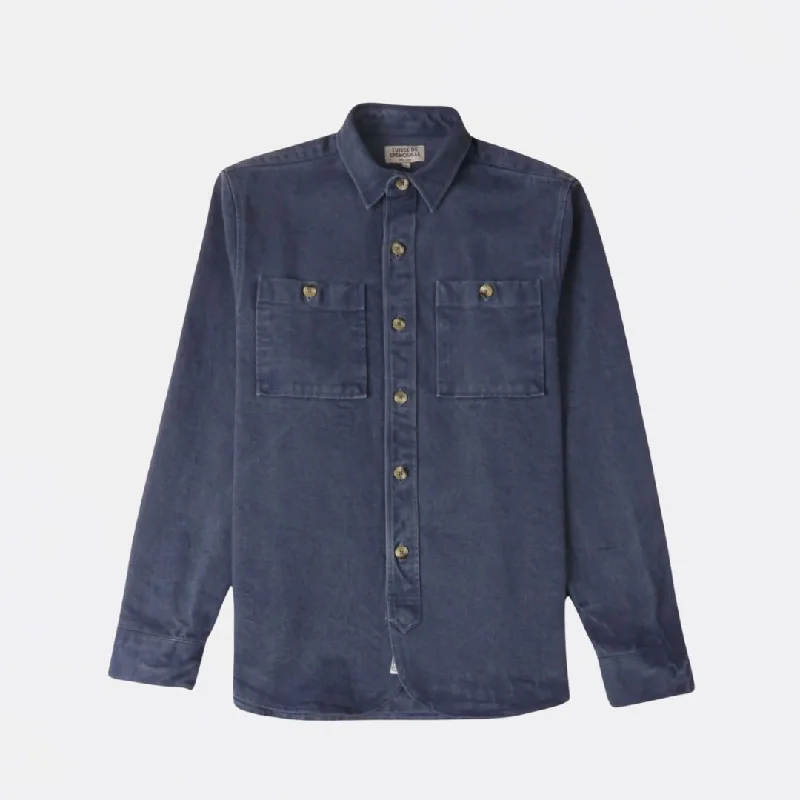 End Of The Year Twill Overshirt (Slate Blue)