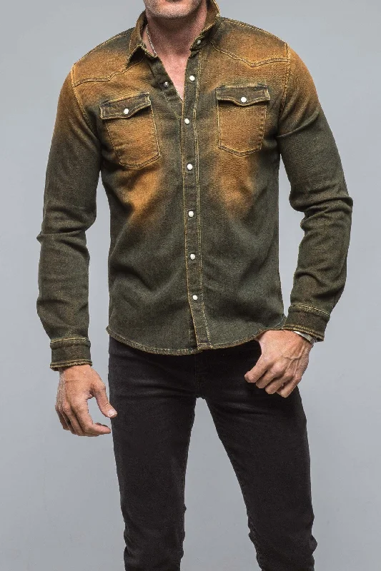 Elegant And Charming Roper Over-Dyed Western Snap Shirt In Papaya