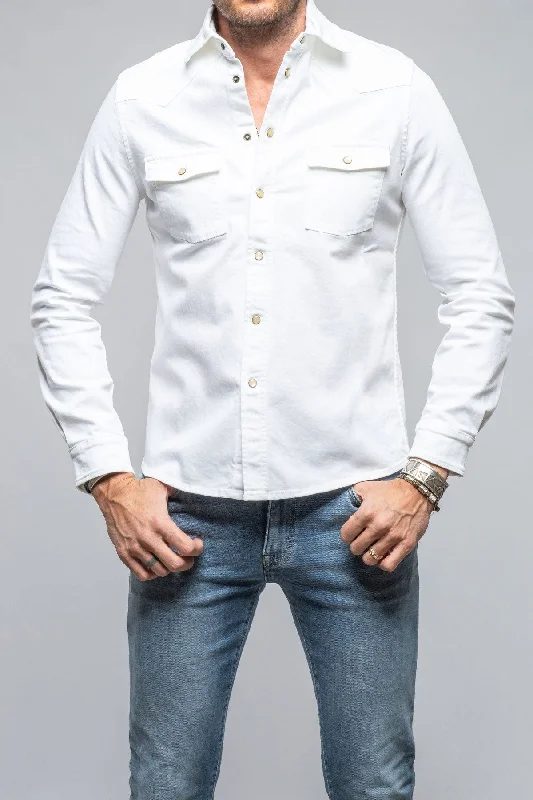 High Street Series Ranger Colored Denim Snap Shirt In White