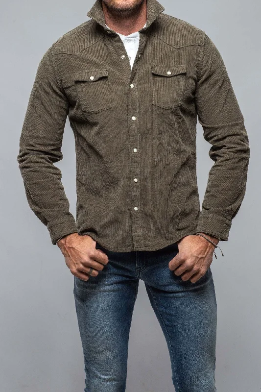 Fashion Must-have Brooks Corduroy Snap Shirt In Army