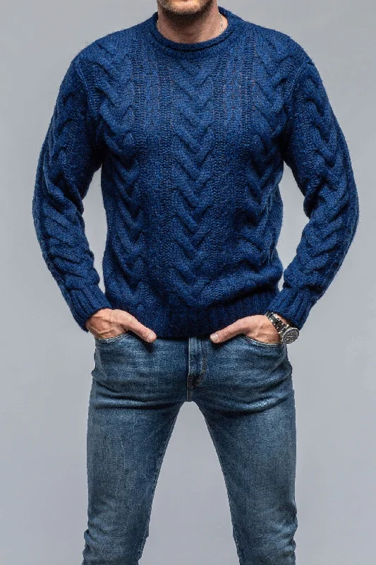 Summer Selection Karoo Cable Sweater In Blue
