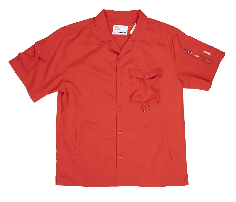 Bright Colors EPTM S/S BUTTON DOWN CARGO SHIRT RED - SNPBC