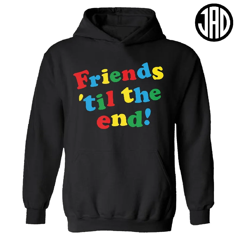 Single-shoulder Neck Design Friends Til The End - Hoodie