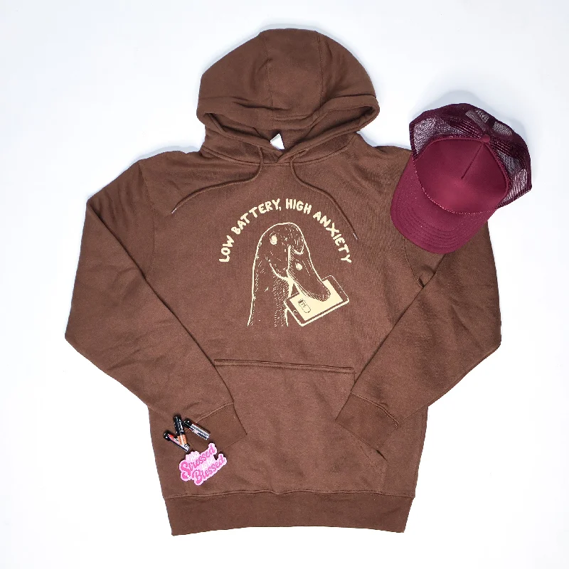 Elegant Style Low Battery High Anxiety Hoodie