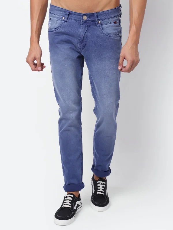 Timeless Comfort Men's Ultra Narrow fit Heavy Fade Blue  Jeans