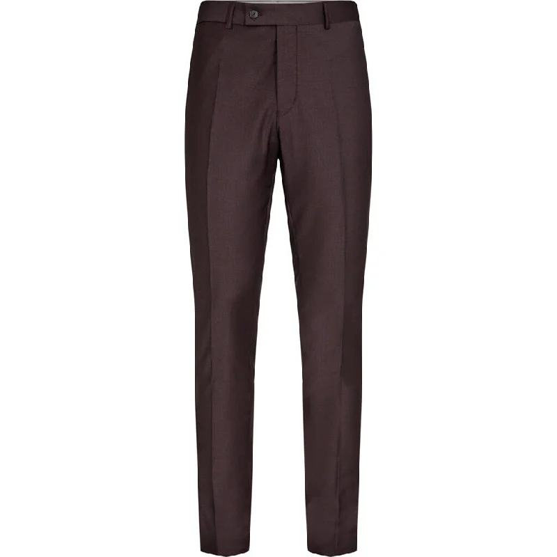 Sporty Elegance Flint Fitted Wool Suitpant - BUR Burgundy