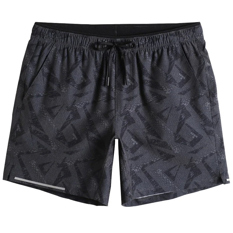 Weekend Wear 6 Inch Grey Black Running Workout Shorts